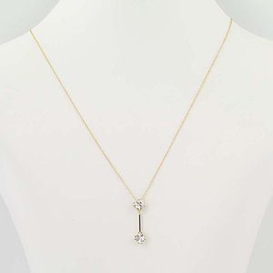 14K Yellow GOLD Princess CZ 2.0 cttw Necklace 19"